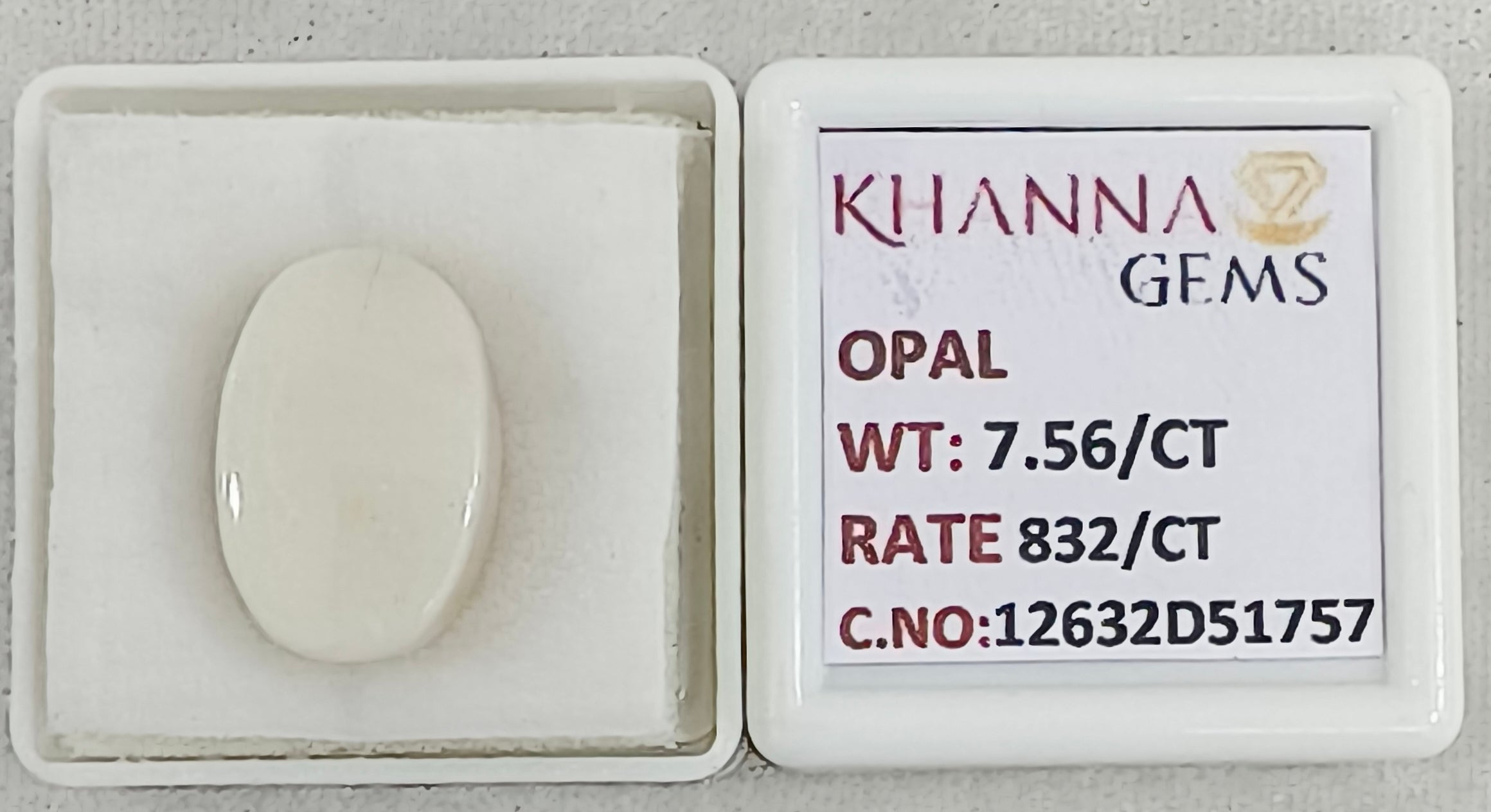 7.56/CT Natural FIRE OPAL with Govt. Lab Certificate-12632D51757