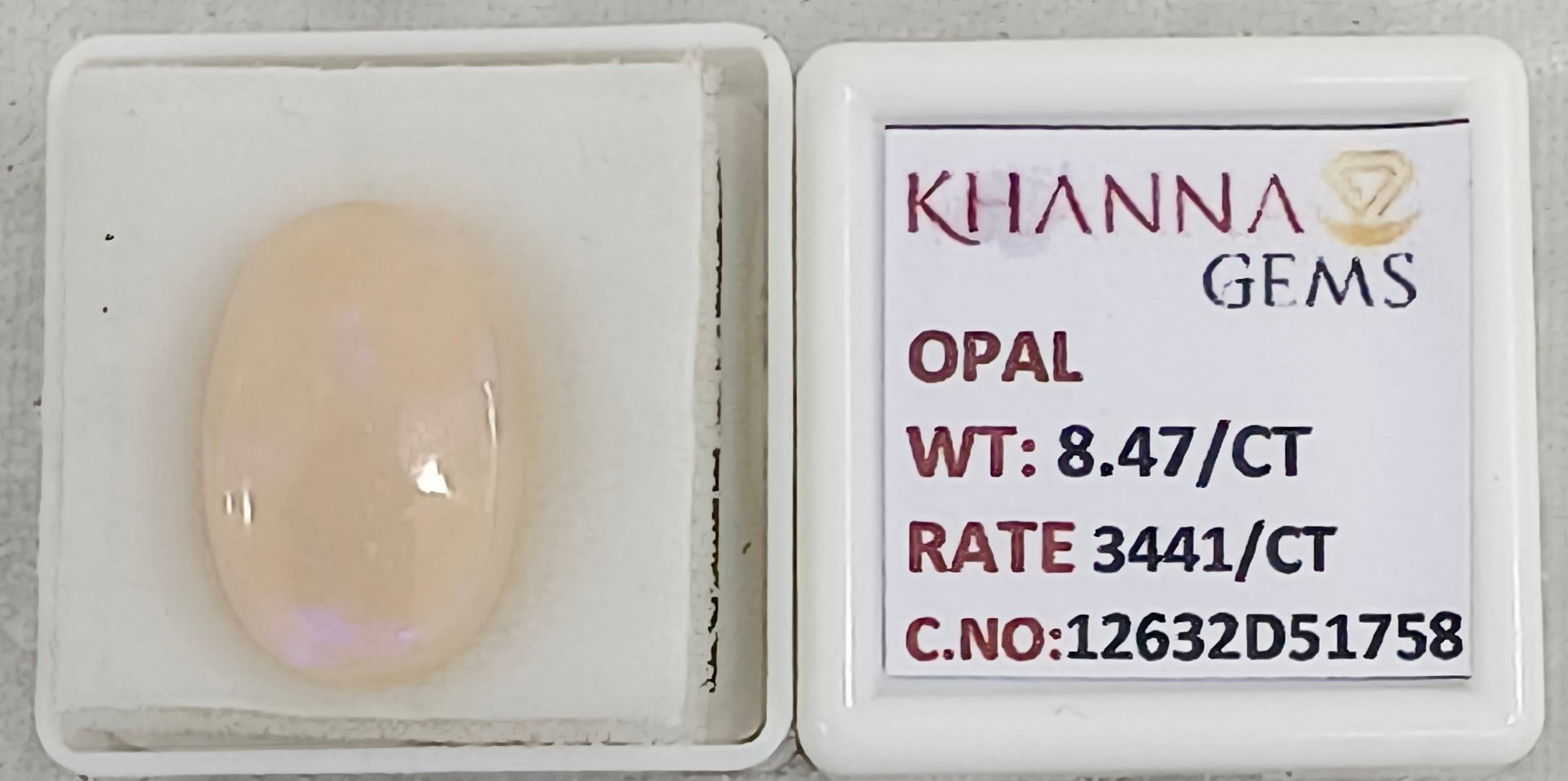 8.47/CT Natural FIRE OPAL with Govt. Lab Certificate-12632D51758