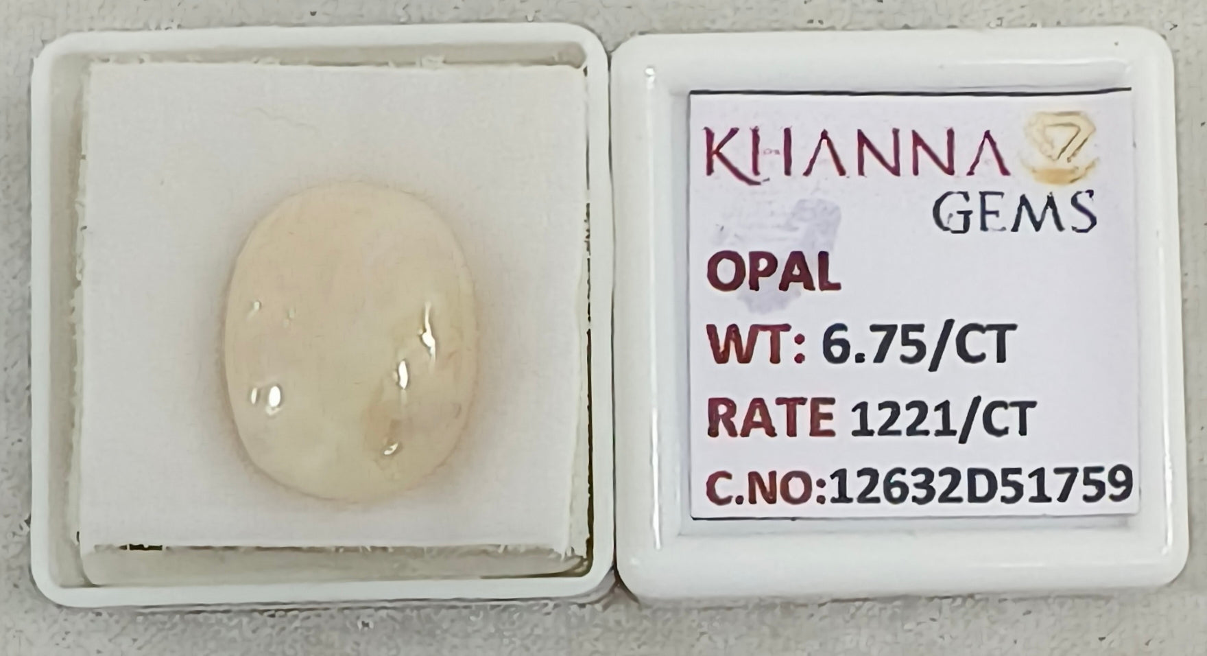 6.75/CT Natural FIRE OPAL with Govt. Lab Certificate-12632D51759