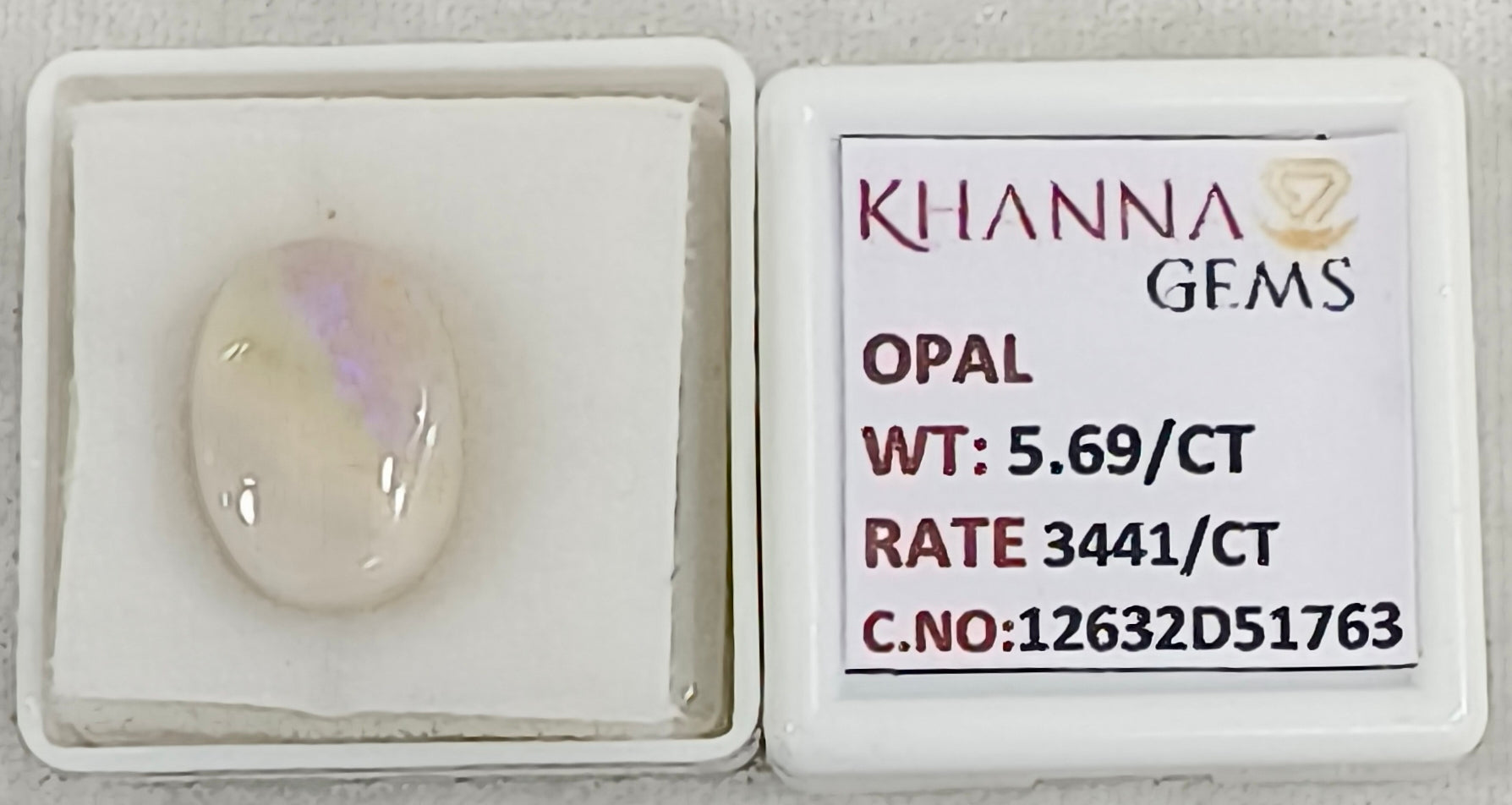 5.69/CT Natural FIRE OPAL with Govt. Lab Certificate-12632D51763