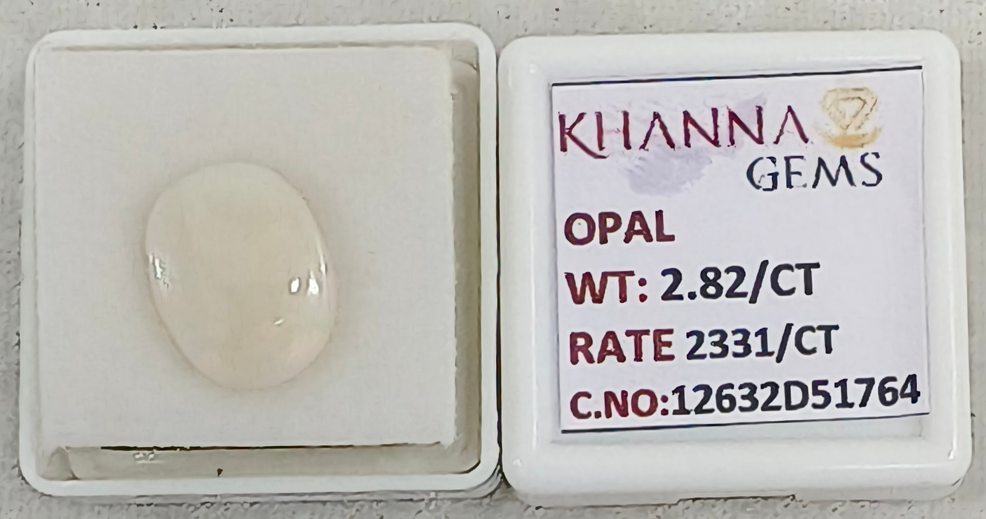 2.82/CT Natural FIRE OPAL with Govt. Lab Certificate-12632D51764