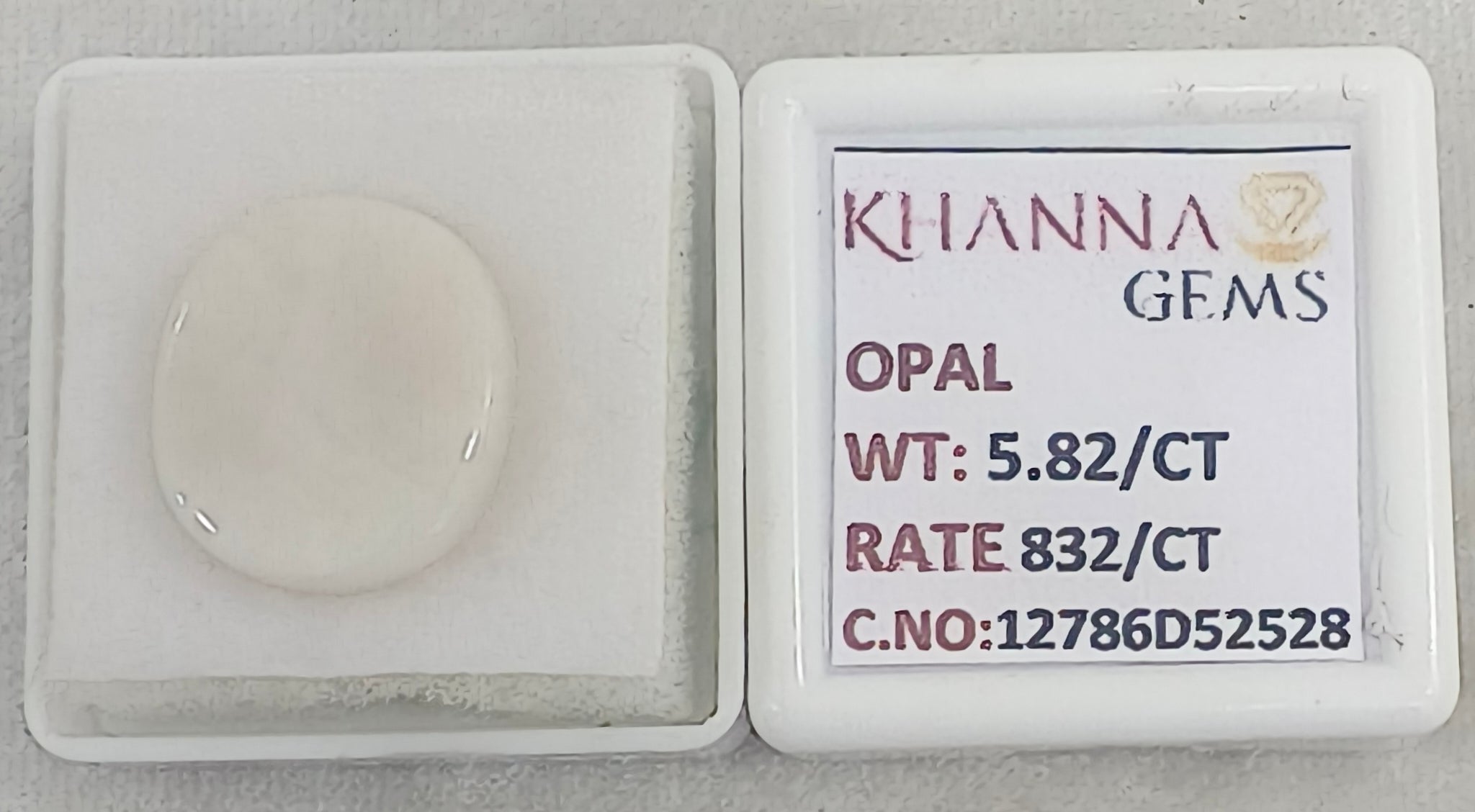 5.82/CT Natural FIRE OPAL with Govt. Lab Certificate - 12786D52528