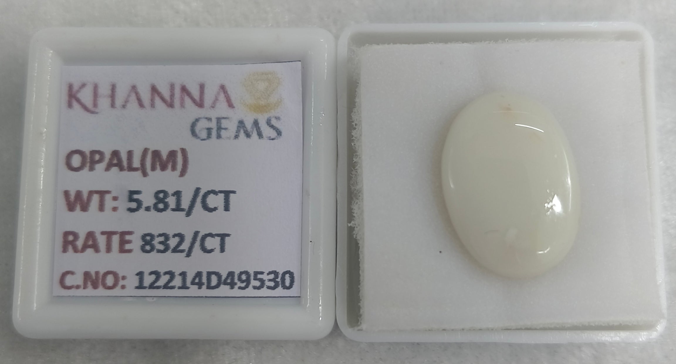 5.81/CT Natural Opal with Govt. Lab Certificate-12214D49530