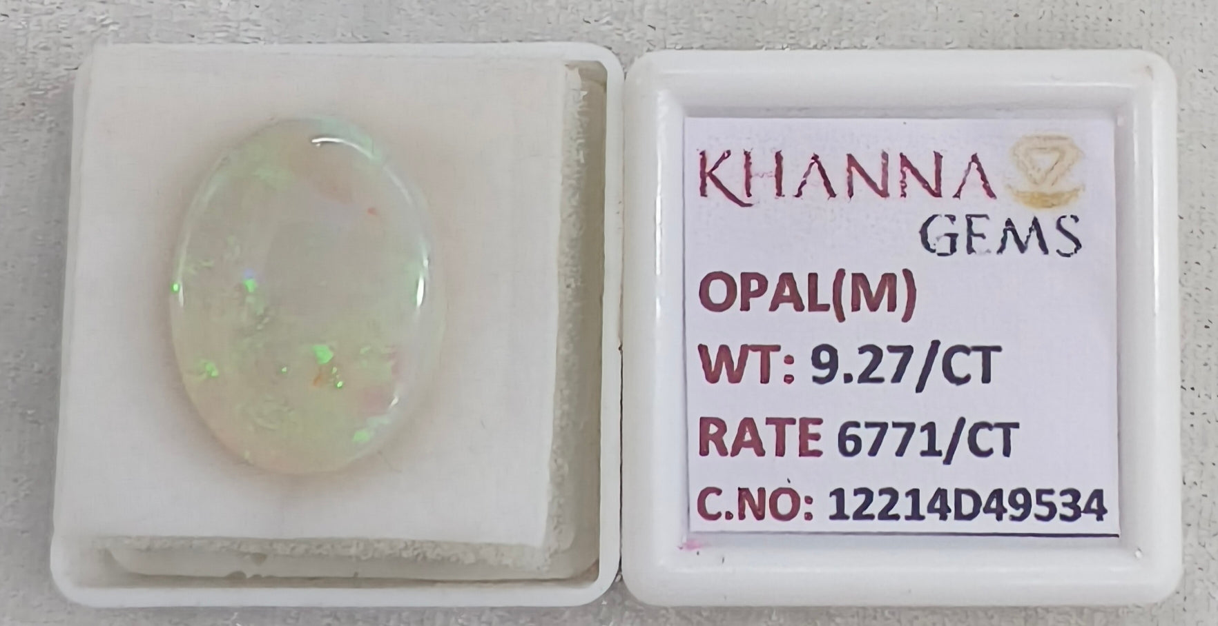 9.27/CT Natural Opal with Govt. Lab Certificate-12214D49534