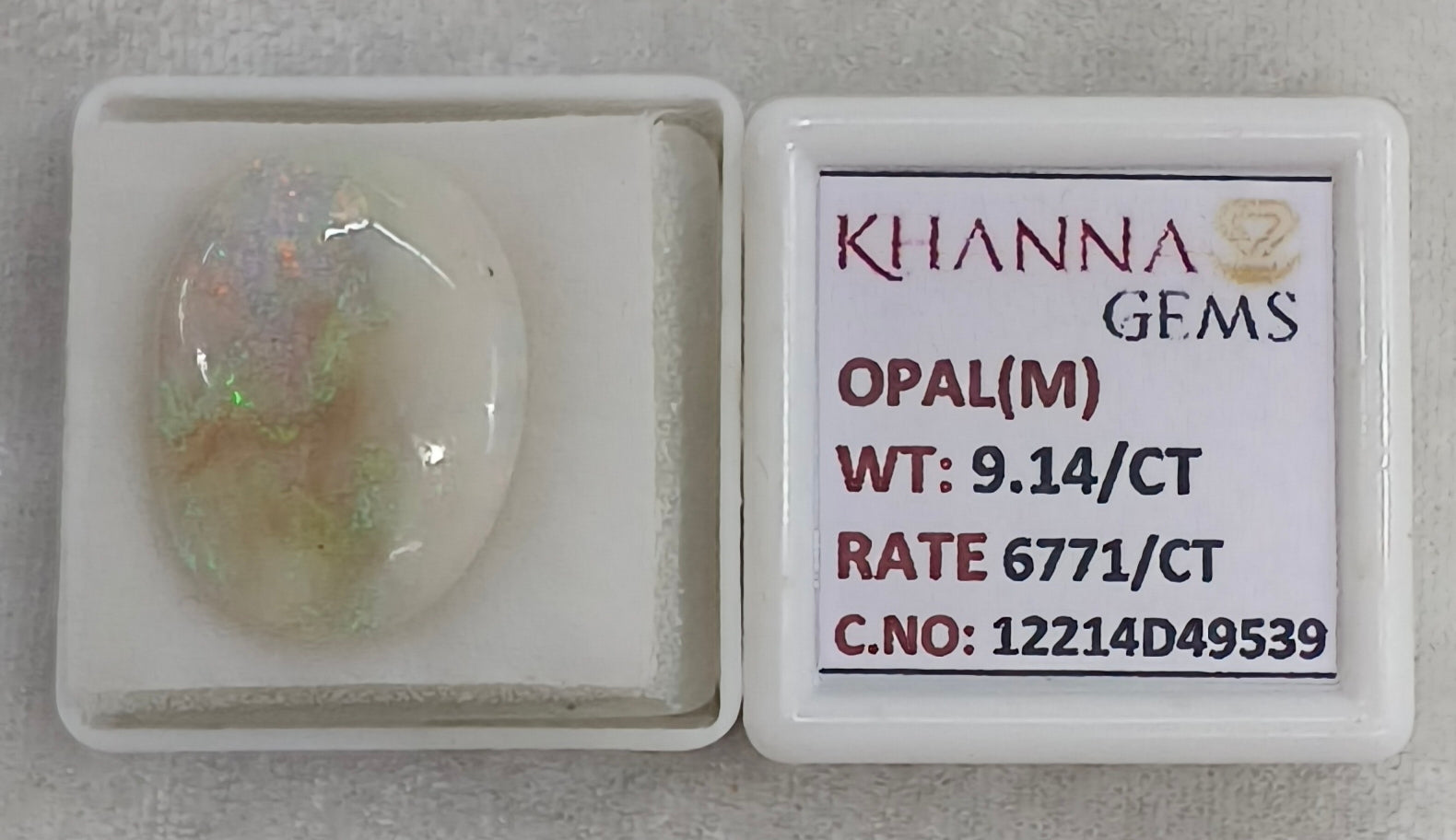 9.14/CT Natural Opal with Govt. Lab Certificate-12214D49539