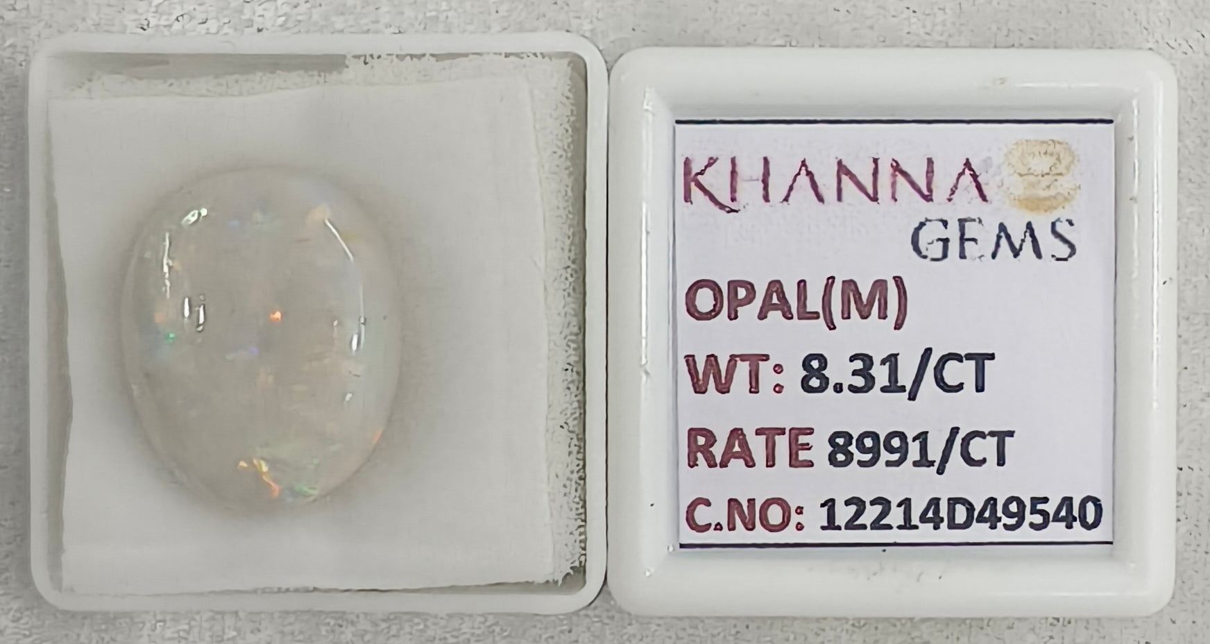 8.31/CT Natural Opal with Govt. Lab Certificate-12214D49540