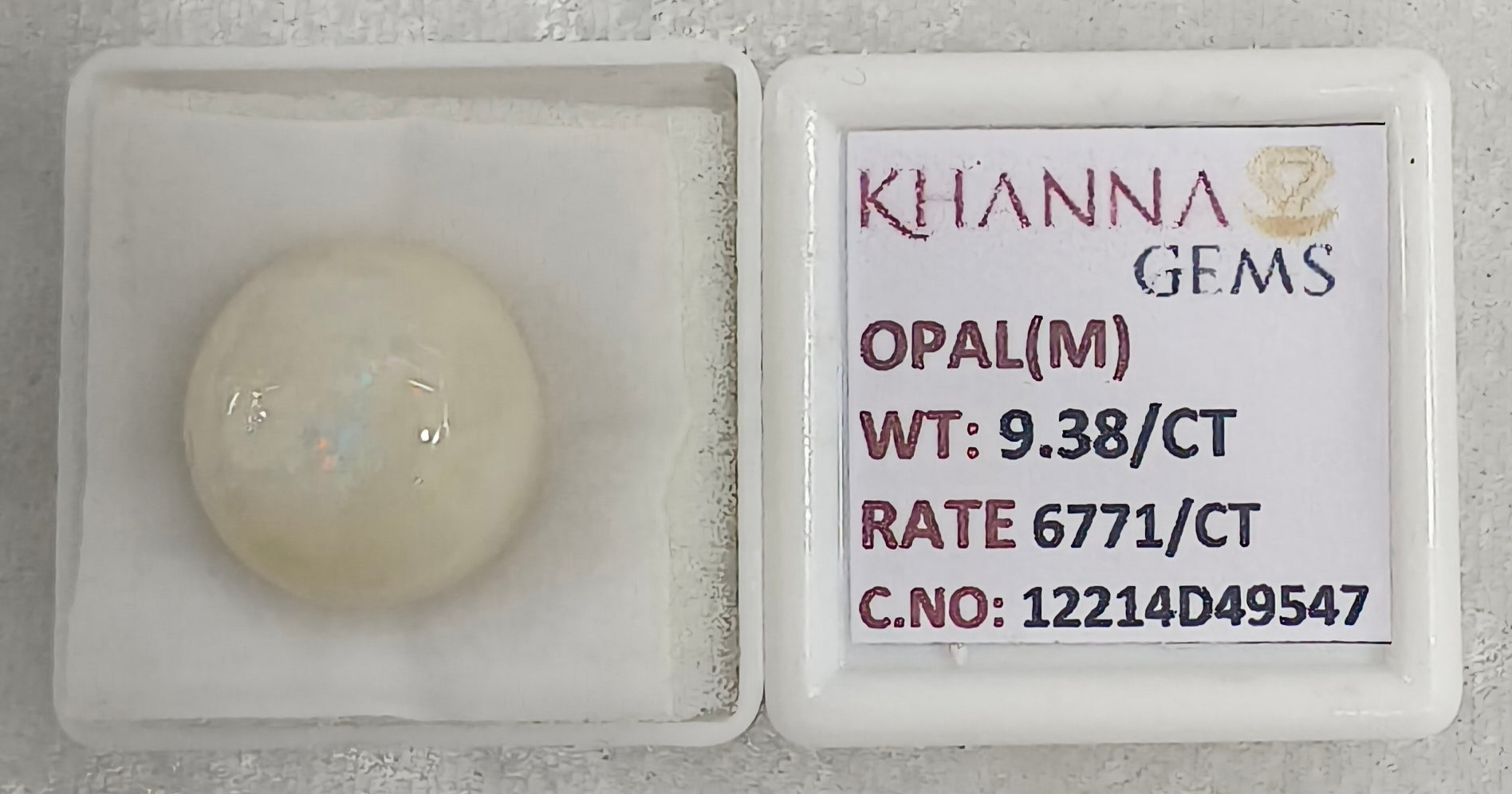 9.38/CT Natural Opal with Govt. Lab Certificate-12214D49547
