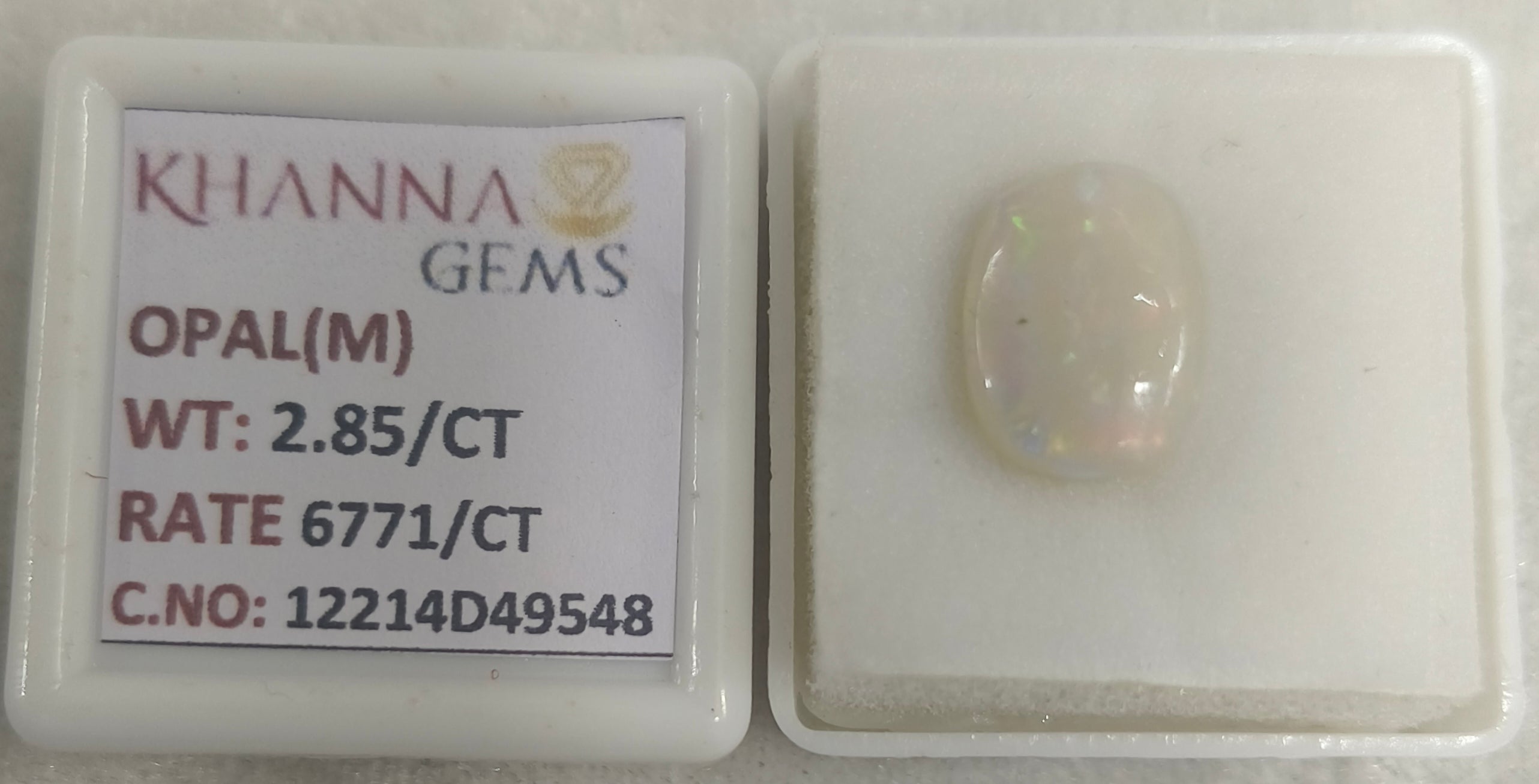 2.85/CT Natural Opal with Govt. Lab Certificate-12214D49548
