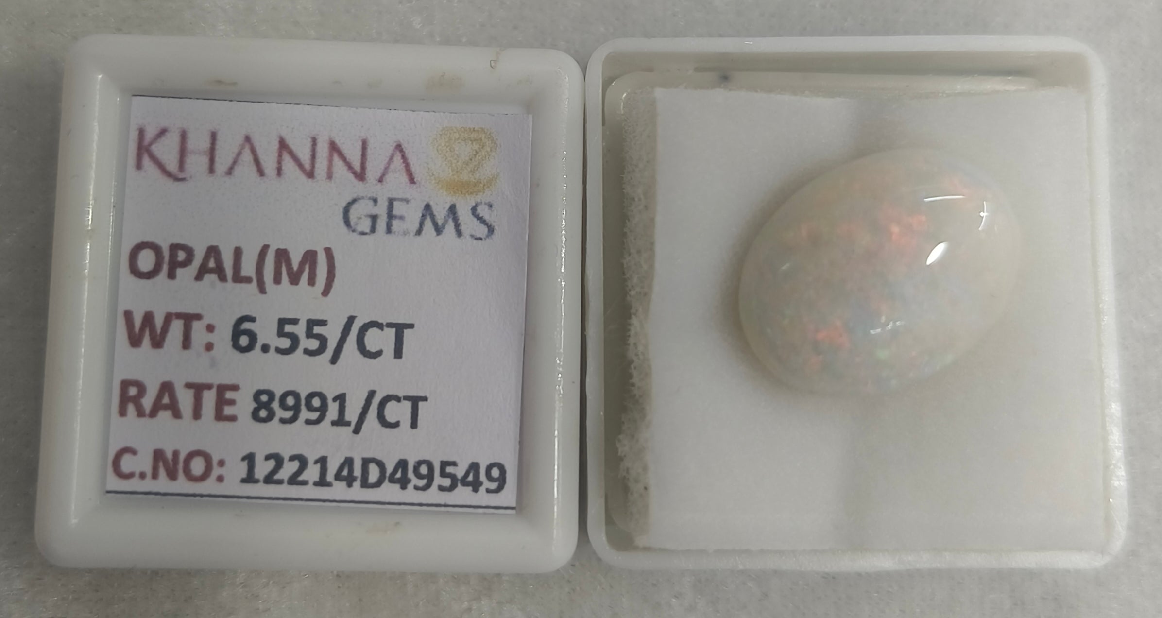 6.55/CT Natural Opal with Govt. Lab Certificate-12214D49549