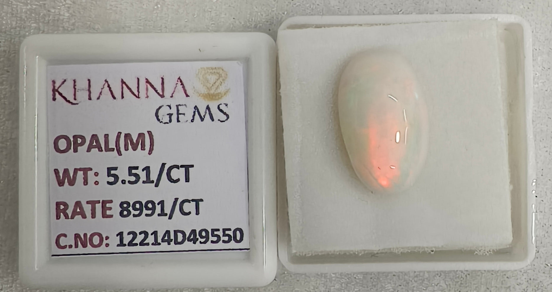 5.51/CT Natural Opal with Govt. Lab Certificate-12214D49550