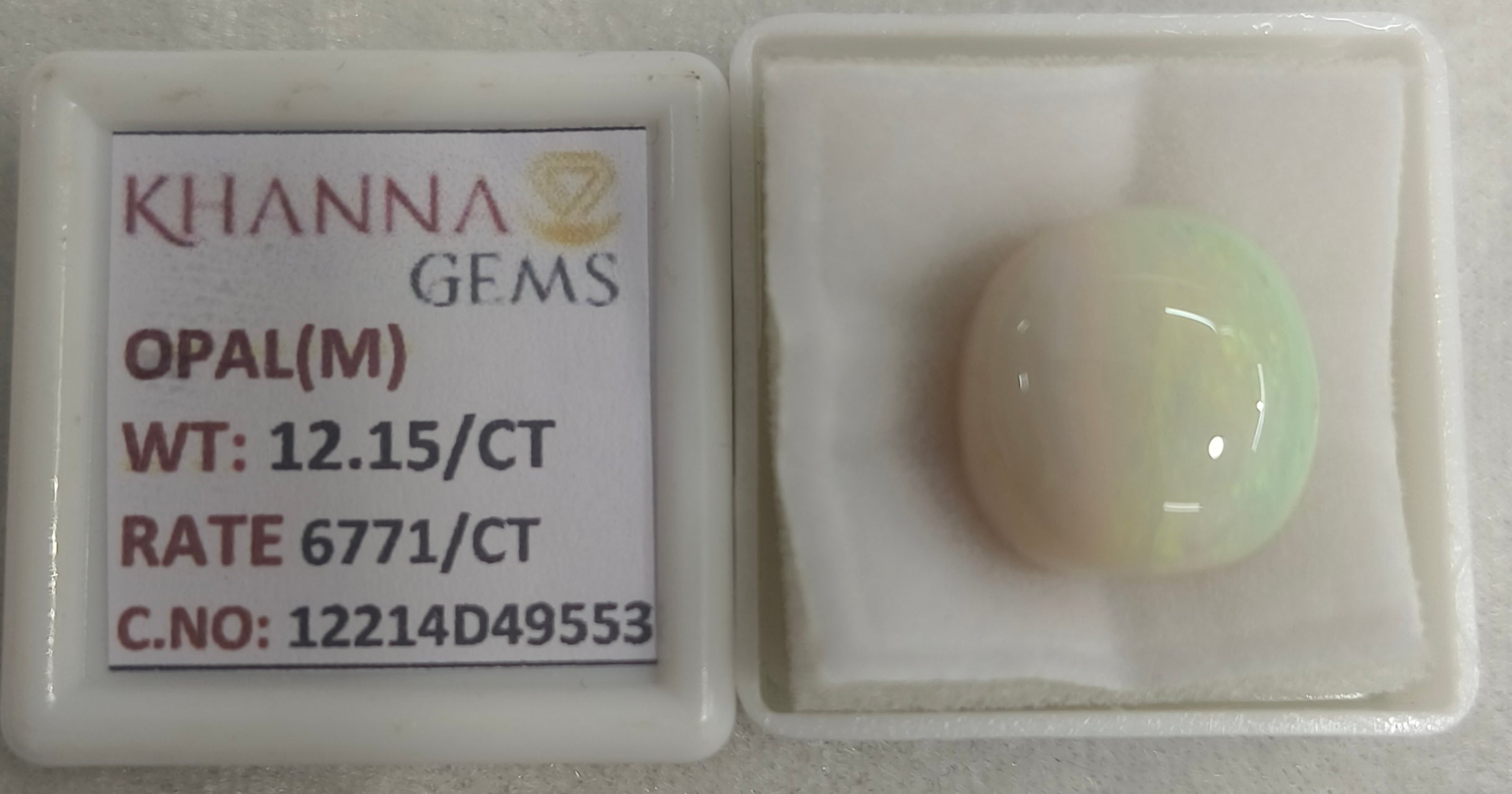 12.15/CT Natural Opal with Govt. Lab Certificate-12214D49553