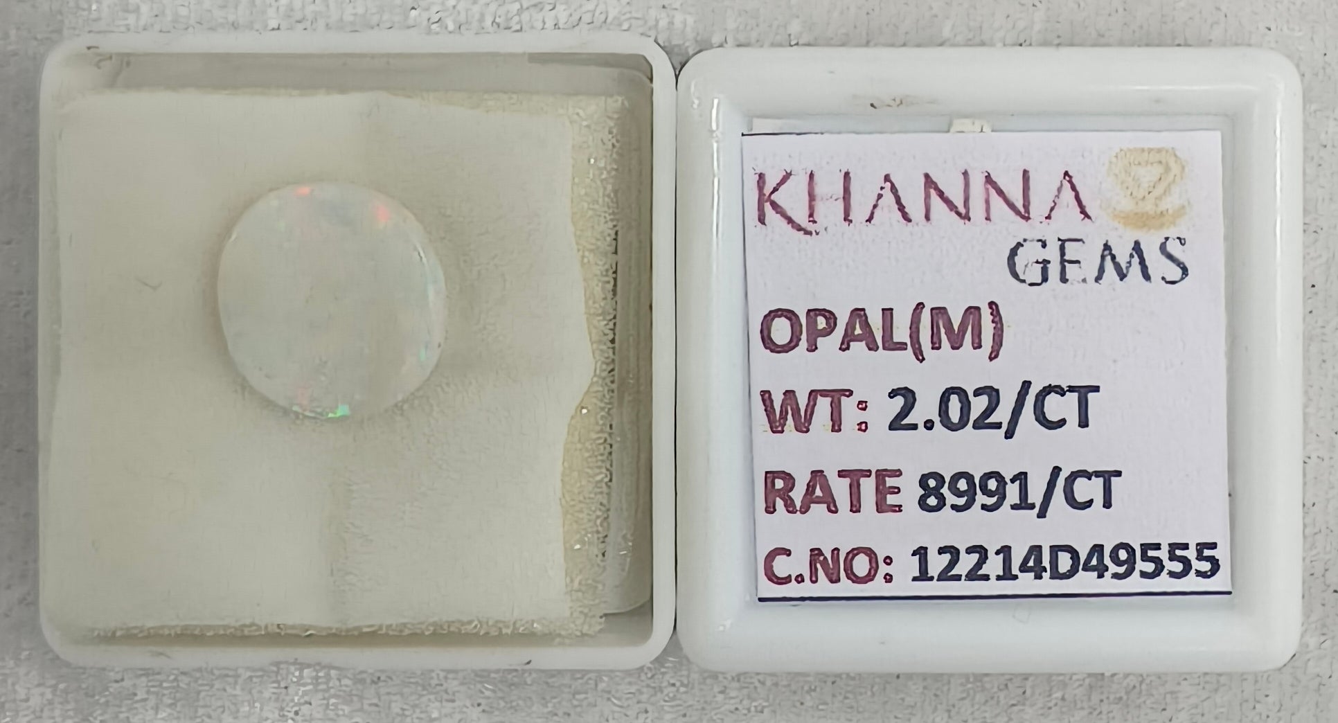 2.02/CT Natural Opal with Govt. Lab Certificate-12214D49555
