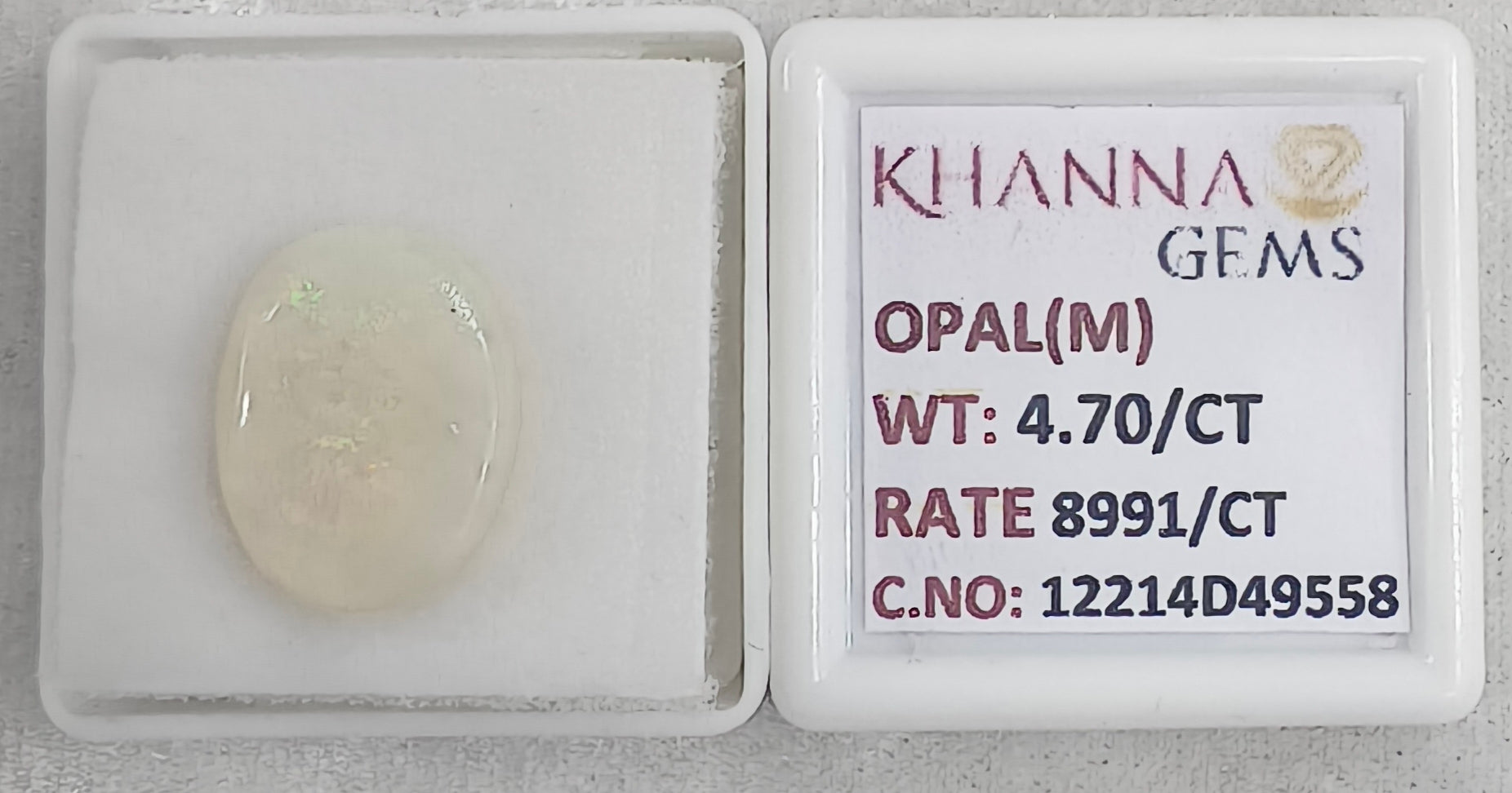4.7/CT Natural Opal with Govt. Lab Certificate-12214D49558