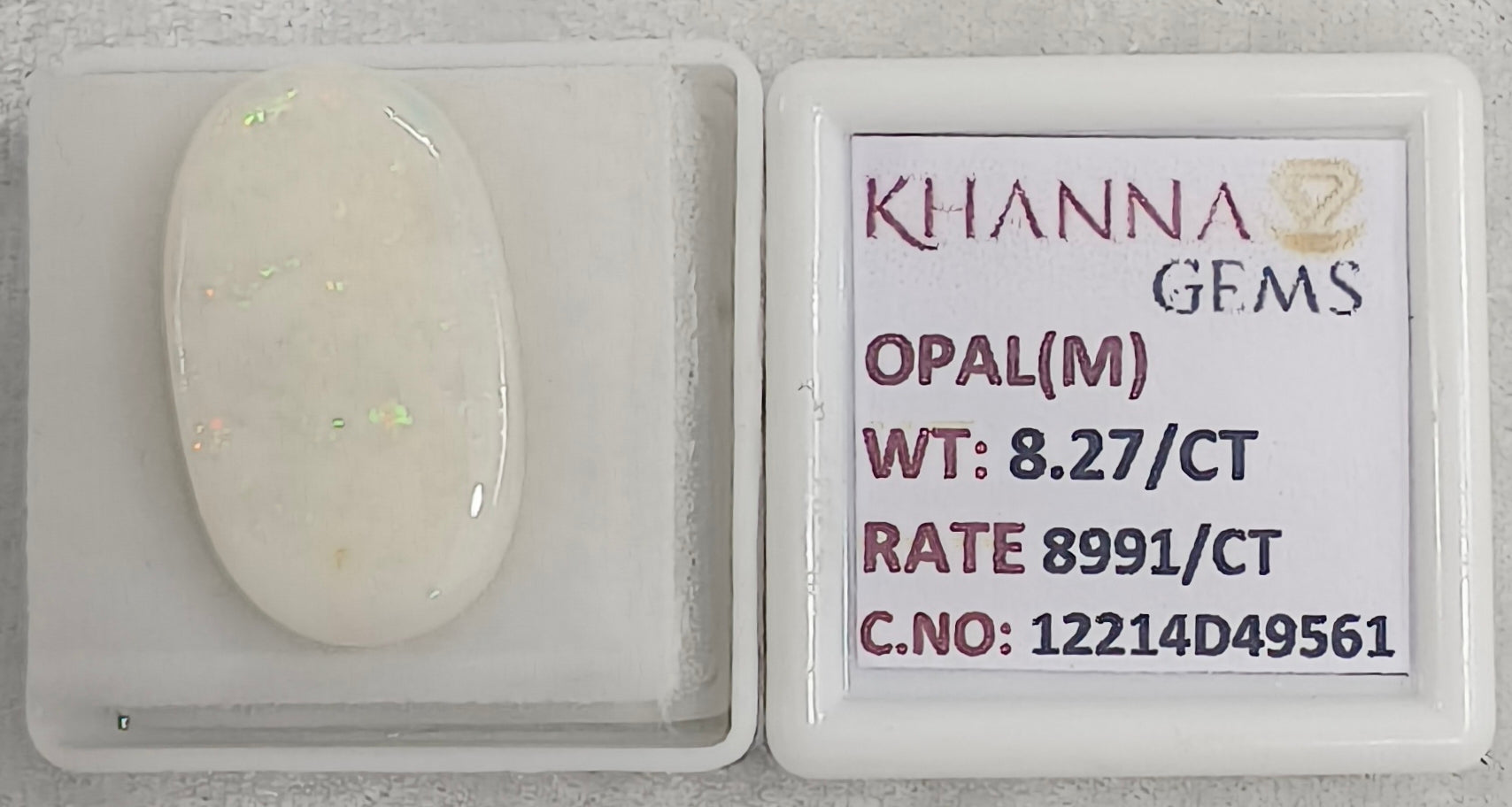 8.27/CT Natural Opal with Govt. Lab Certificate-12214D49561
