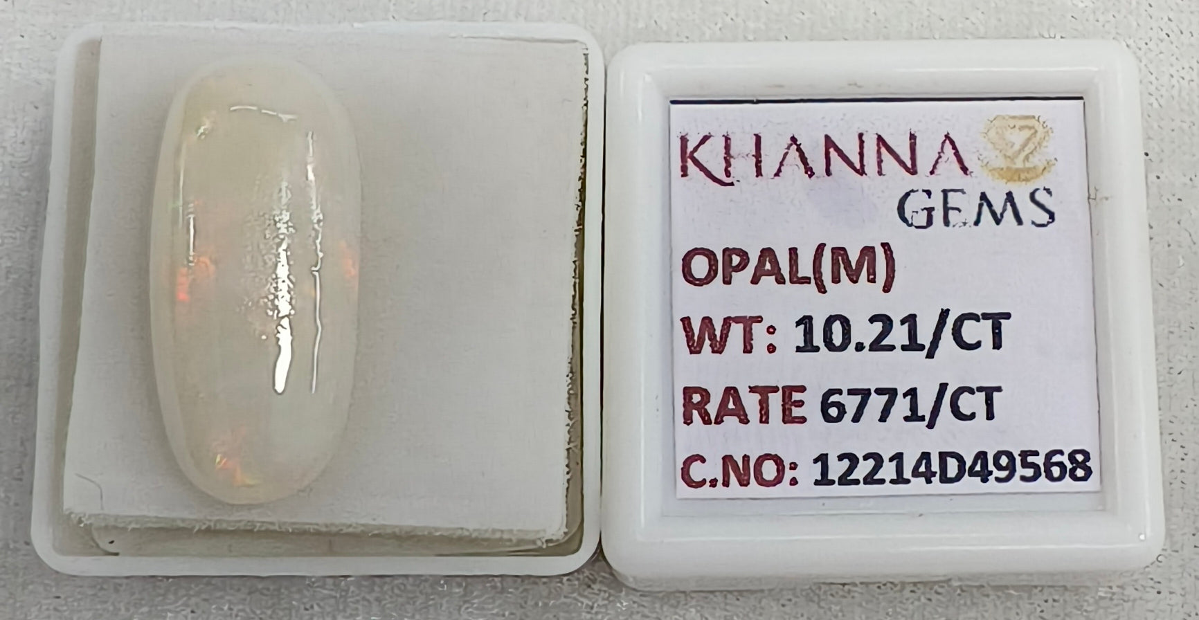 10.21/CT Natural FIRE OPAL with Govt. Lab Certificate-12214D49568