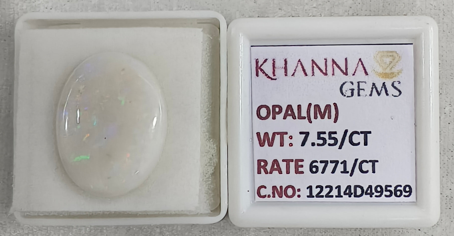7.55/CT Natural FIRE OPAL with Govt. Lab Certificate-12214D49569