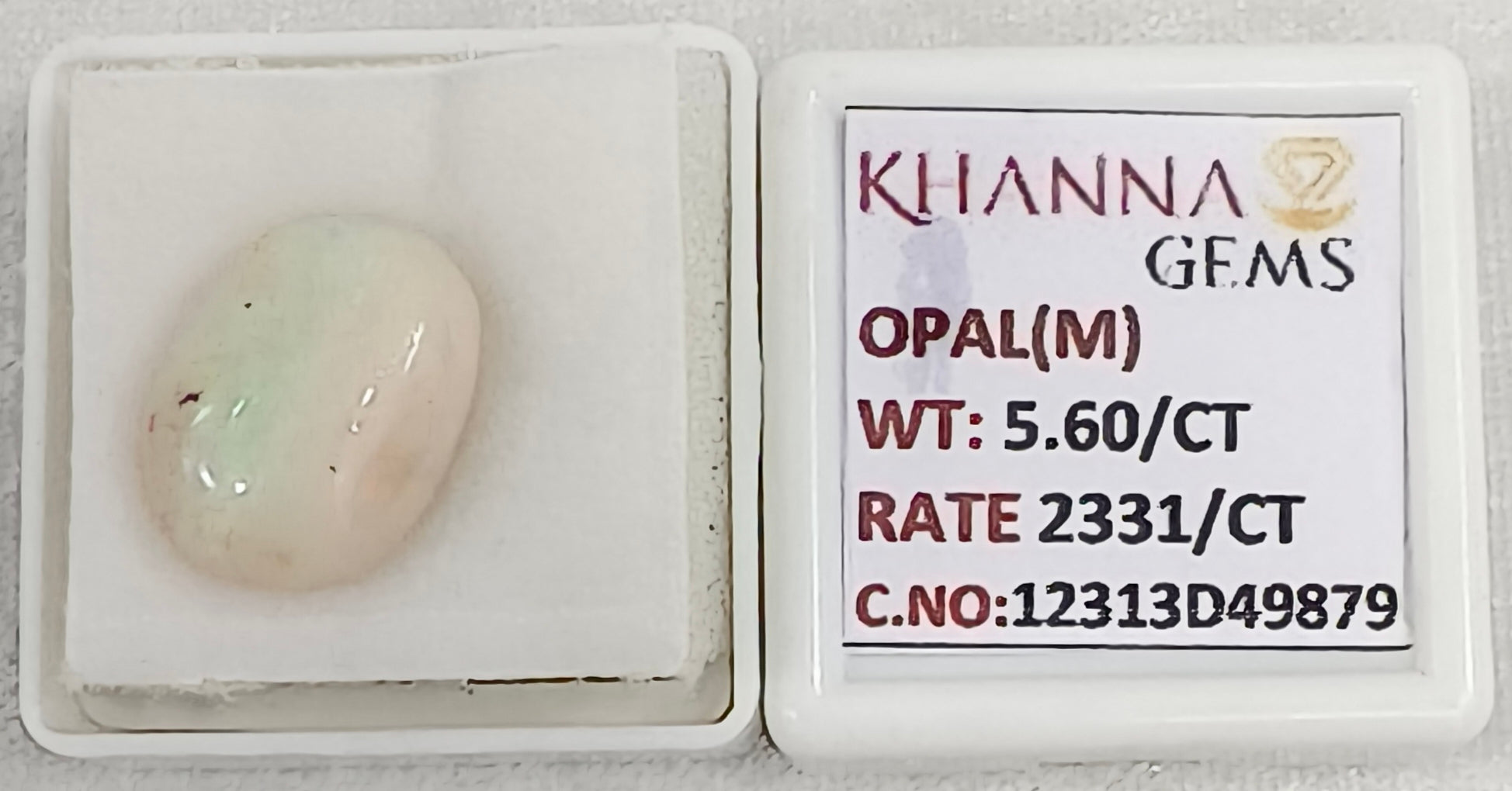 5.6/CT Natural FIRE OPAL with Govt. Lab Certificate-12313D49879