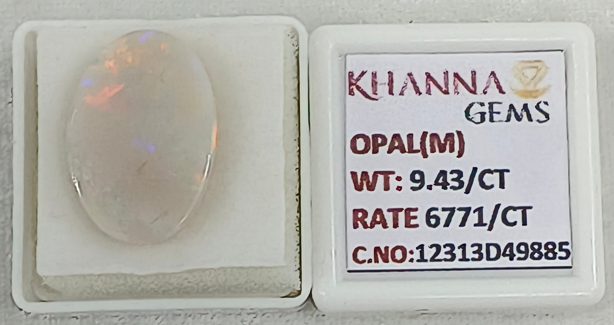 9.43/CT Natural FIRE OPAL with Govt. Lab Certificate-12313D49885