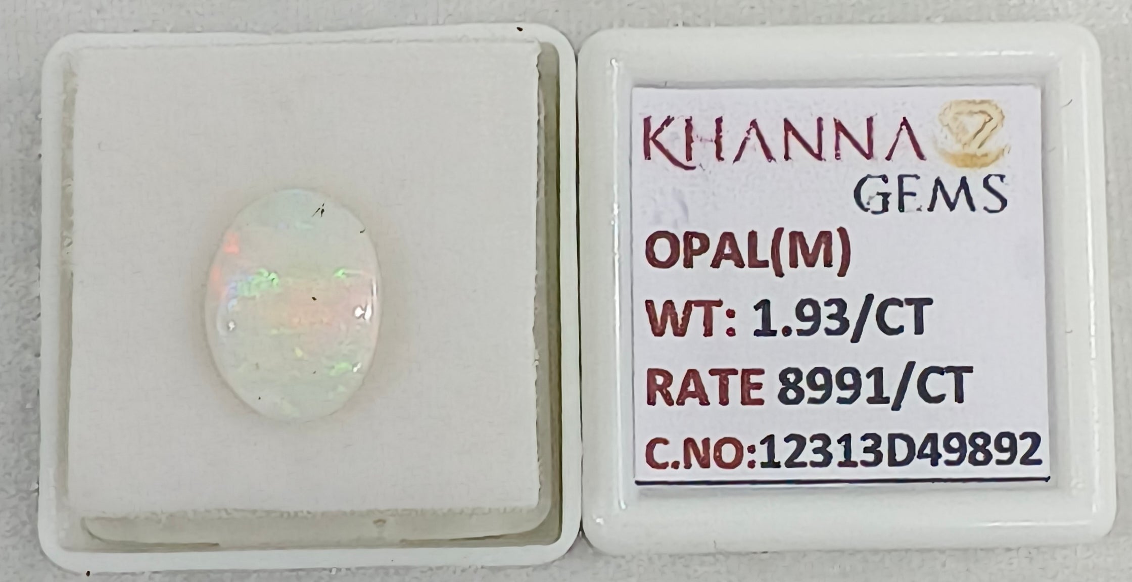 1.93/CT Natural FIRE OPAL with Govt. Lab Certificate-12313D49892