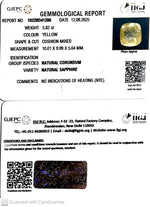 Load image into Gallery viewer, 5.82/CT Natural Yellow Sapphire With Govt Lab Certificate (16650)