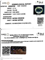 Load image into Gallery viewer, 5.77/CT Natural Yellow Sapphire With Govt Lab Certificate (34410)