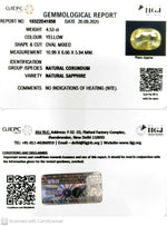 Load image into Gallery viewer, 4.53/CT Natural Yellow Sapphire With Govt Lab Certificate (12210)