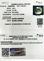 Load image into Gallery viewer, 3.68/CT Natural Yellow Sapphire With Govt Lab Certificate (16650)