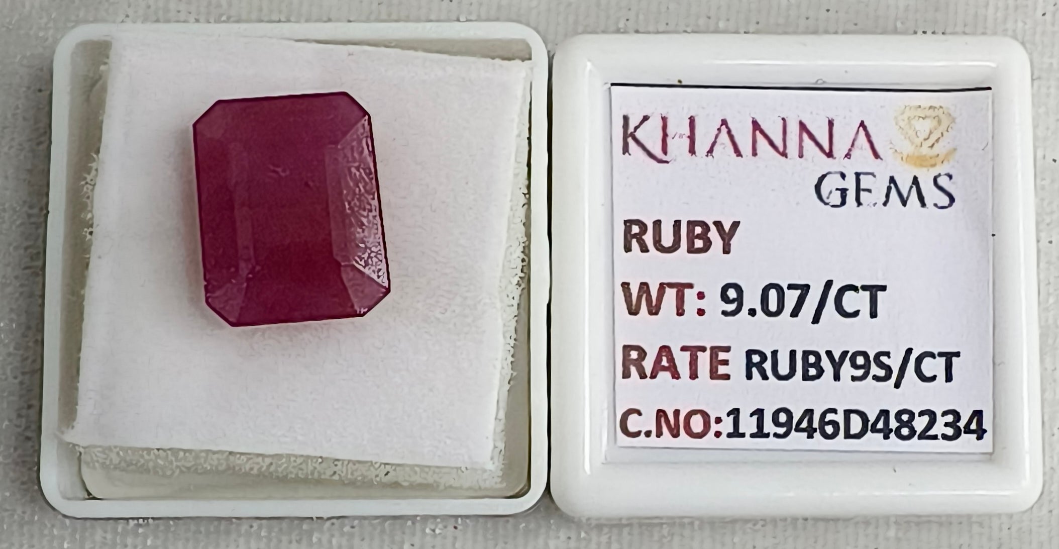 9.07/CT Natural Ruby Stone with Govt. Lab Certificate-11946D48234