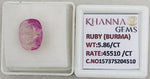 Load image into Gallery viewer, 5.86/CT Natural Old Burma Ruby with IIGJ Govt. Lab Certificate-15737S204510
