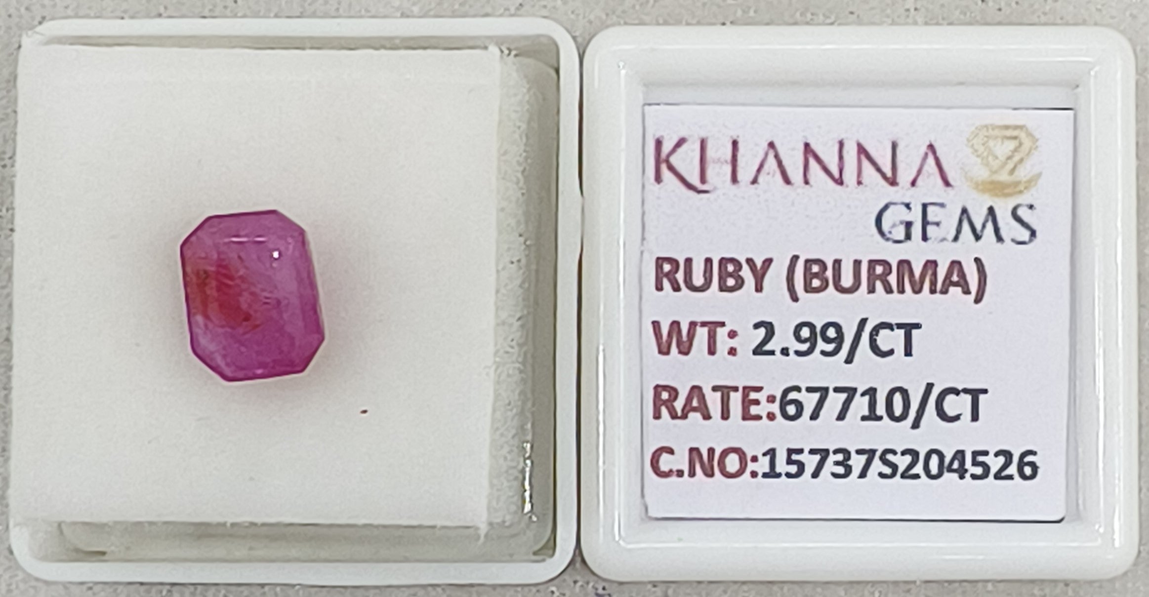 2.99/CT Natural Old Burma Ruby with IIGJ Govt. Lab Certificate-15737S204526