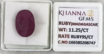 Load image into Gallery viewer, 11.25/CT Natural Ruby Stone with Govt. Lab Certificate-16658S208747