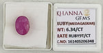 Load image into Gallery viewer, 6.34/CT Natural Ruby Stone with Govt. Lab Certificate-16140S206348