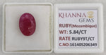 Load image into Gallery viewer, 5.84/CT Natural Ruby Stone with Govt. Lab Certificate-16140S206349