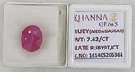 Load image into Gallery viewer, 7.62/CT Natural Ruby Stone with Govt. Lab Certificate-16140S206361