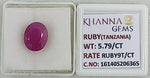 Load image into Gallery viewer, 5.79/CT Natural Ruby Stone with Govt. Lab Certificate-16140S206365