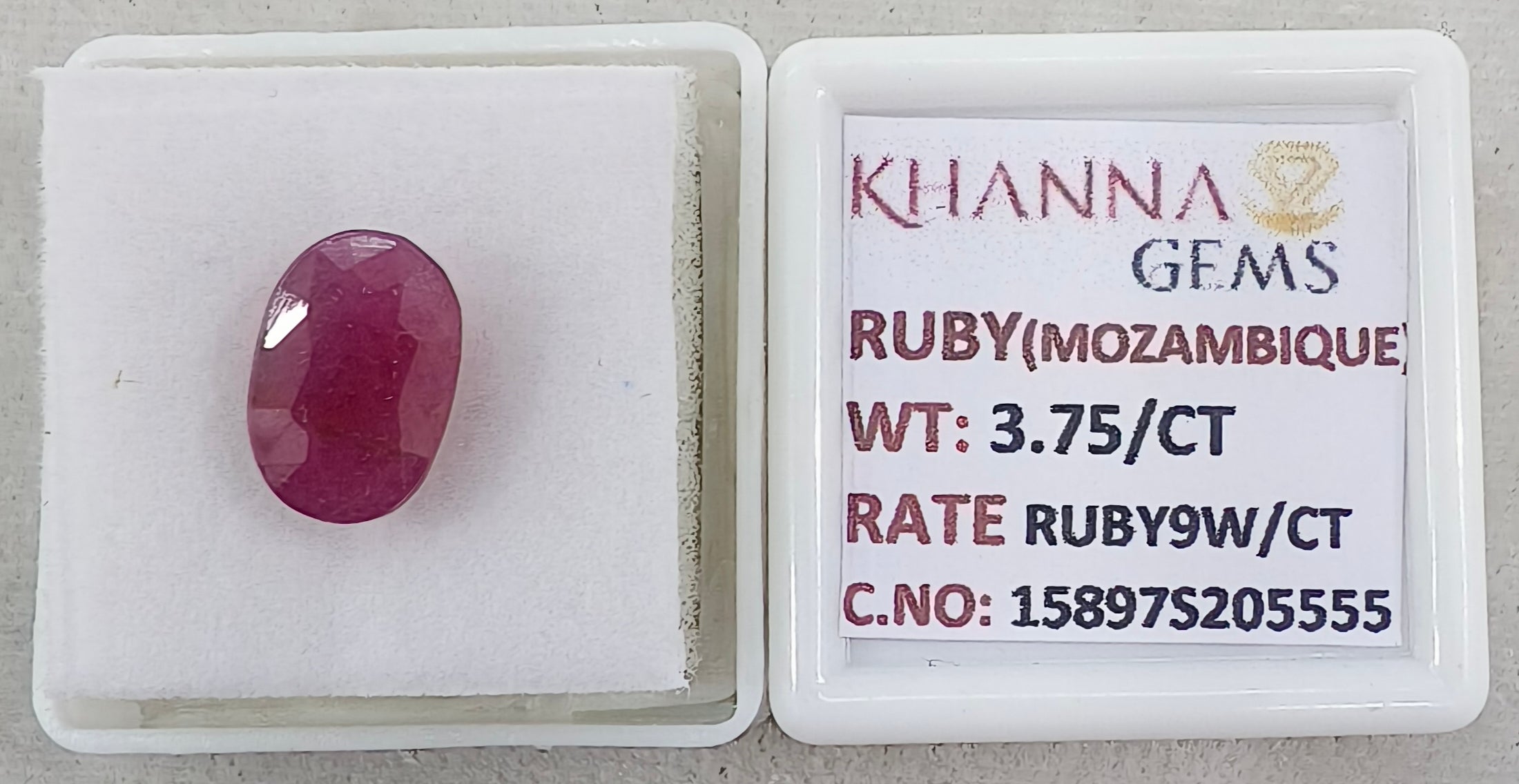 3.75/CT Natural Ruby Stone with Govt. Lab Certificate-15897S205555