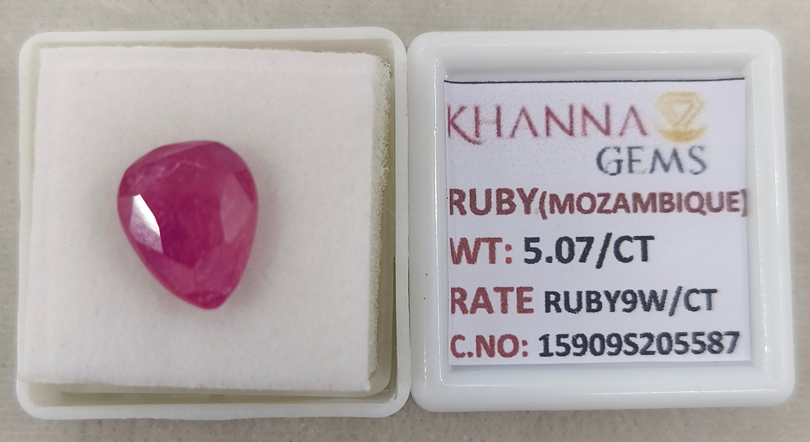 5.07/CT Natural Ruby Stone with Govt. Lab Certificate-15909S205587