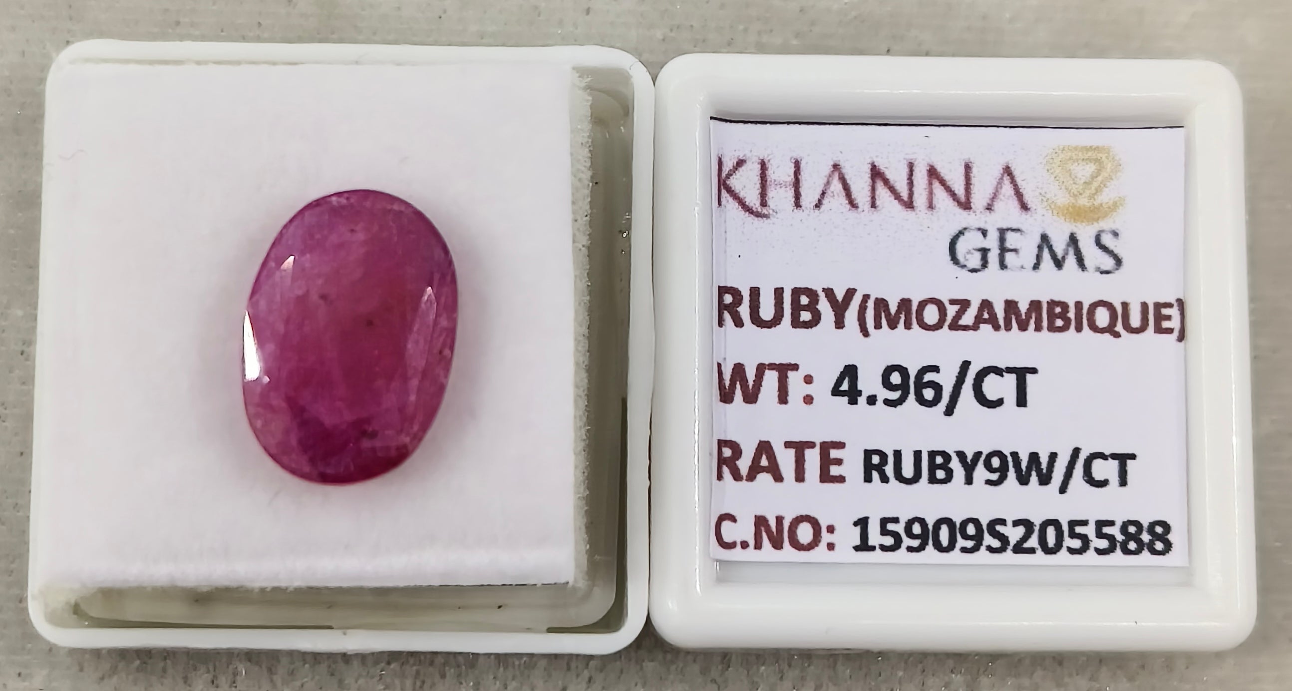 4.96/CT Natural Ruby Stone with Govt. Lab Certificate-15909S205588