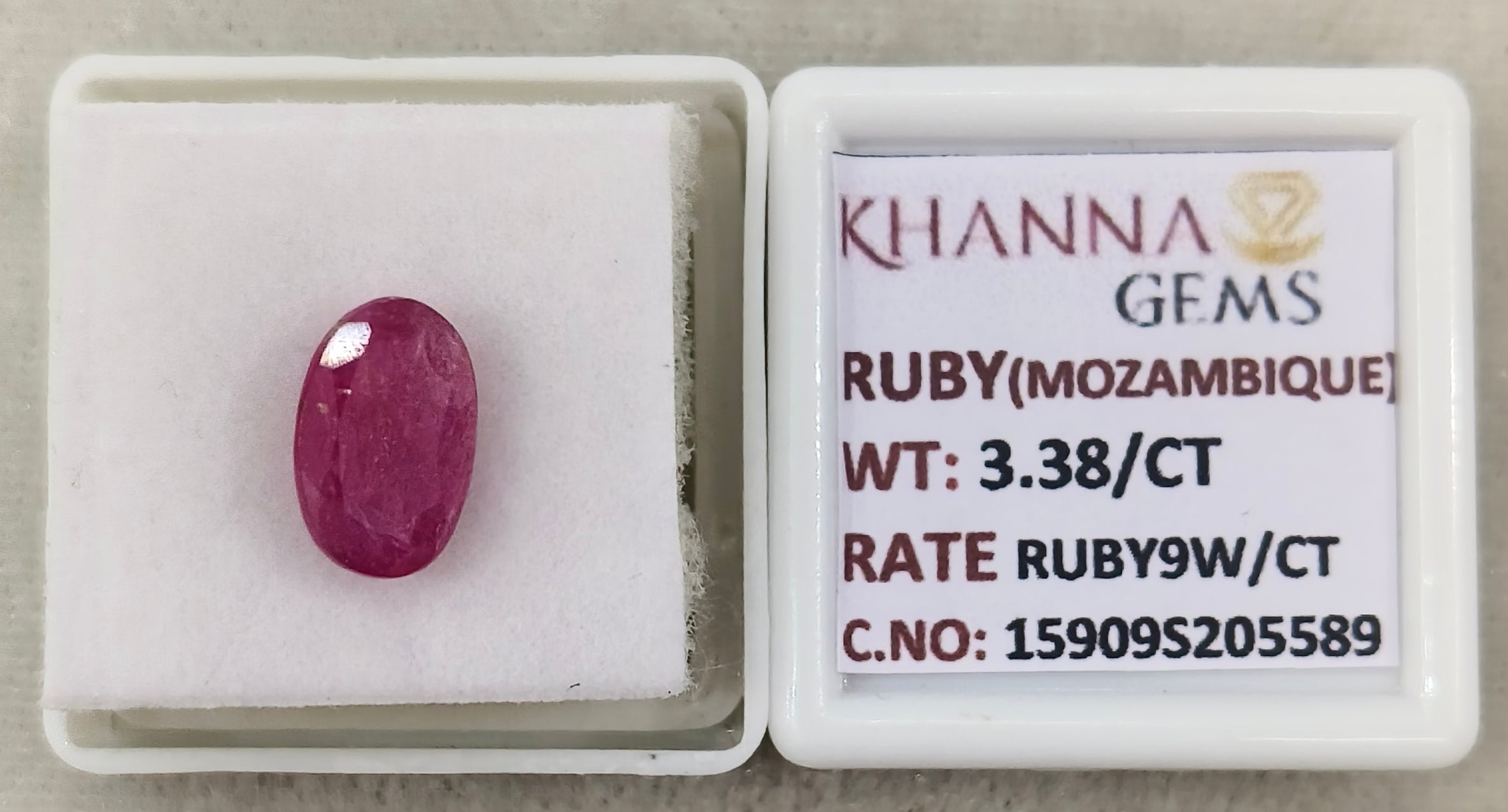 3.38/CT Natural Ruby Stone with Govt. Lab Certificate-15909S205589