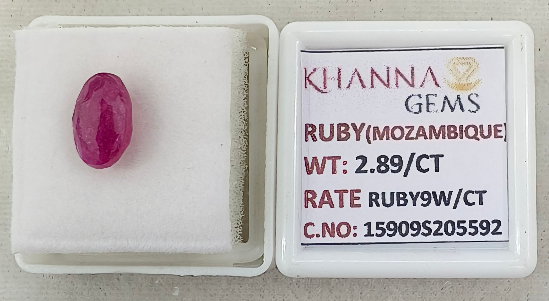 2.89/CT Natural Ruby Stone with Govt. Lab Certificate-15909S205592