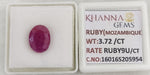 Load image into Gallery viewer, 3.72/CT Natural Ruby Stone with Govt. Lab Certificate-16016S205954