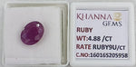 Load image into Gallery viewer, 4.88/CT Natural Ruby Stone with Govt. Lab Certificate-16016S205958