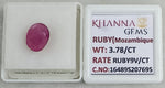 Load image into Gallery viewer, 3.78/CT Natural Ruby Stone with Govt. Lab Certificate-16489S207695