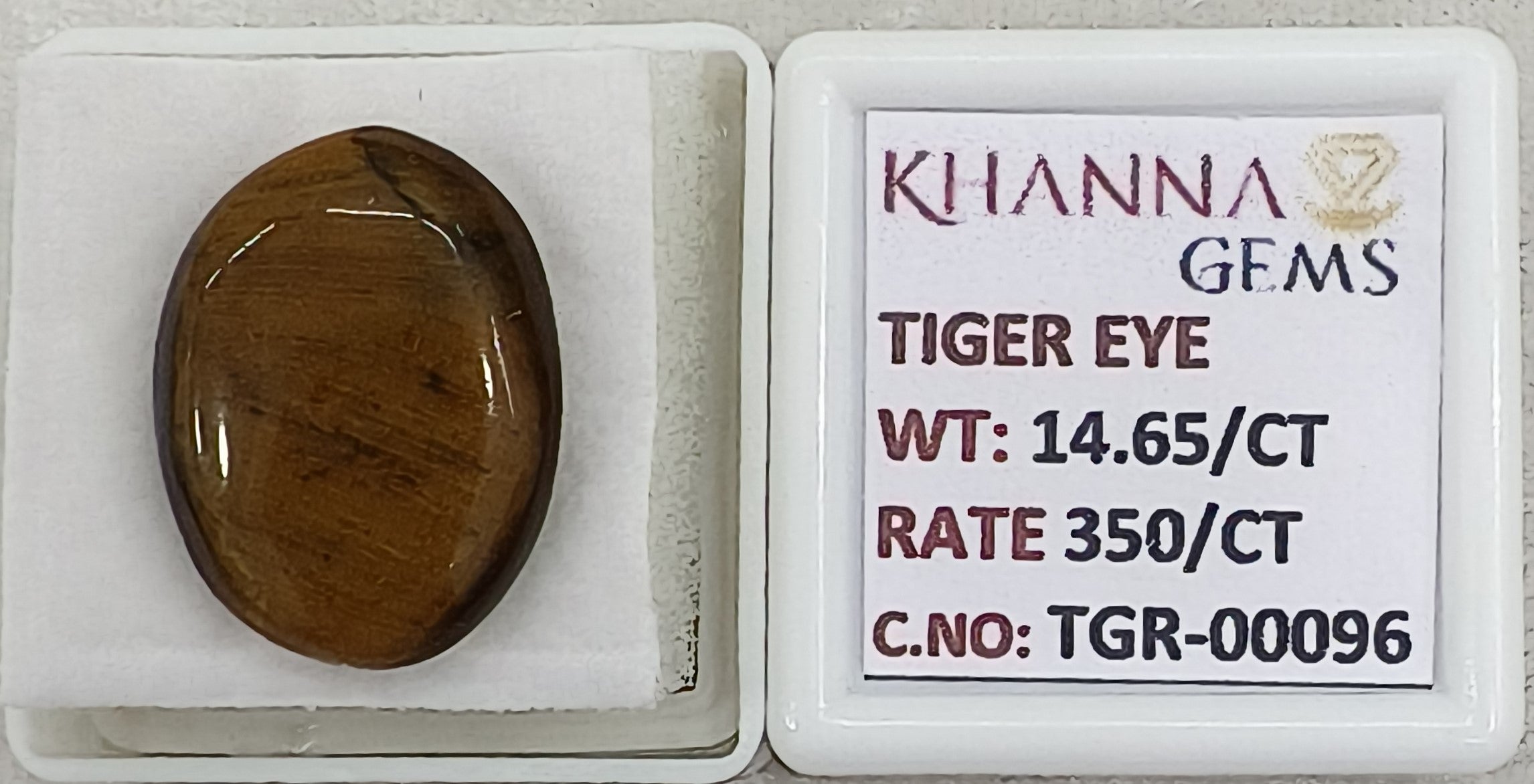 14.65/CT Tiger Eye with Govt. Lab Certificate-TGR00096