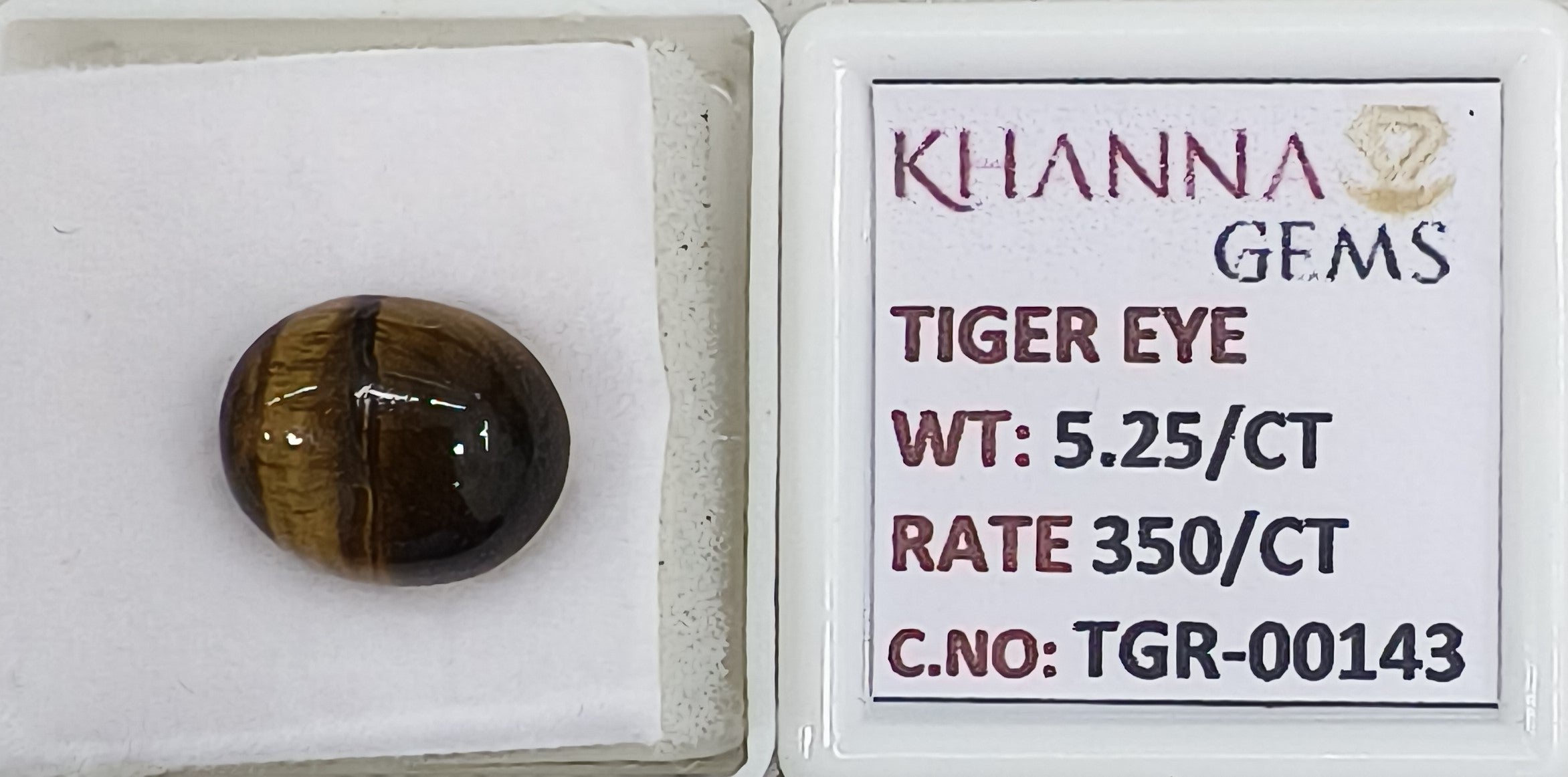 5.25/CT Tiger Eye with Govt. Lab Certificate-TGR00143