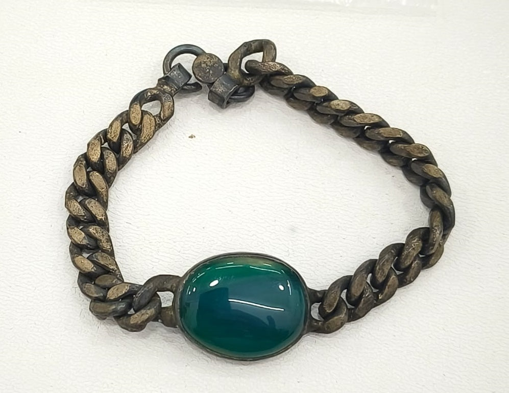 48.80/GM TURQUISE RAJWARA SILVER BRACELET (525)