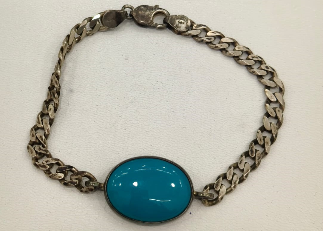 29.70/GM TURQUISE SILVER BRACELET (525)
