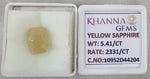 Load image into Gallery viewer, 5.41/CT Natural Yellow Sapphire With Govt Lab Certificate-10952D44204
