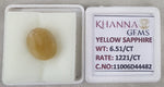 Load image into Gallery viewer, 6.51/CT Natural Yellow Sapphire With Govt Lab Certificate-11006D44482