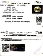 Load image into Gallery viewer, 6.75/CT Natural Yellow Sapphire With Govt Lab Certificate